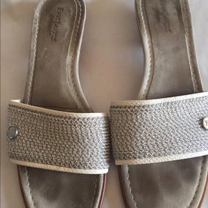 Eric Javitz New York Kitten Heel Straw Slide SZ 10