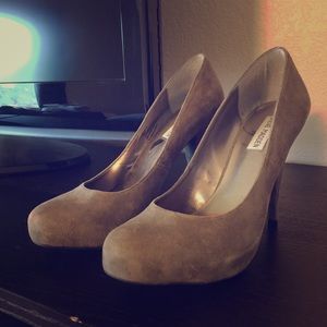 Grey suede pumps