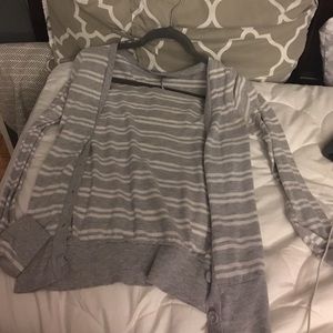 Striped grey cardigan