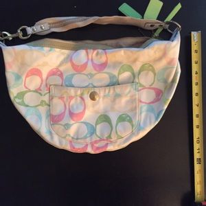 Coach White Signature Hobo Bag