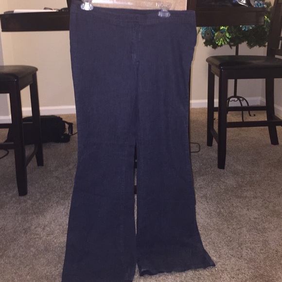 Wide Leg Dressy Denim Pants