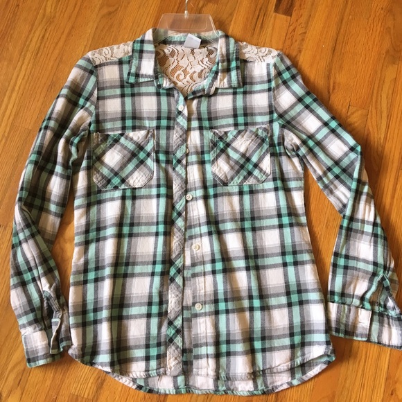 Empire long sleeve button up top