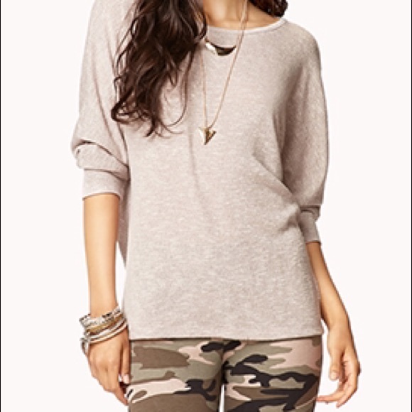 Forever 21 Loose Fit Knot Scoop Neck Sweater M