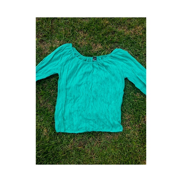 Teal Off the Shoulder Top