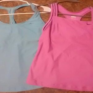 Bundle of 2 Nike FIT DRY Built-in Bra Tanks