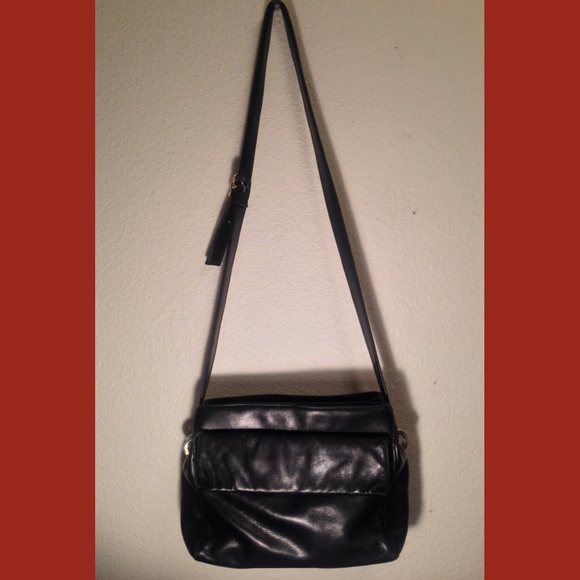 Worthington Black Leather Crossbody Bag