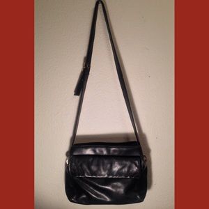 Worthington Black Leather Crossbody Bag