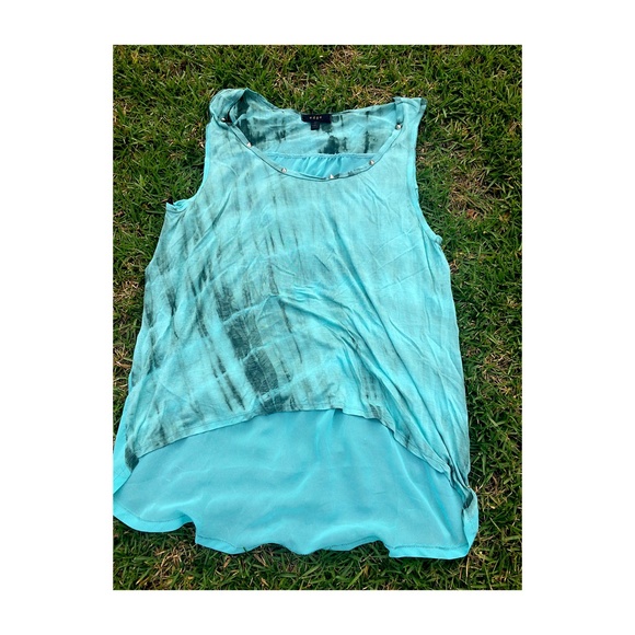 Teal Sheer Back Tank