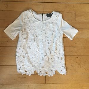 White Lace Anthropologie Top Size XS