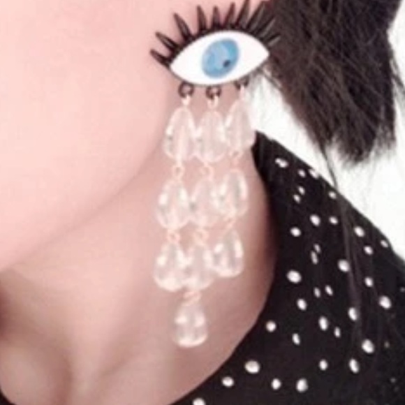 Jewelry - Unique tear drop eye earrings 1 left