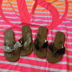 Brand new Aldo glitter bow flat sandals