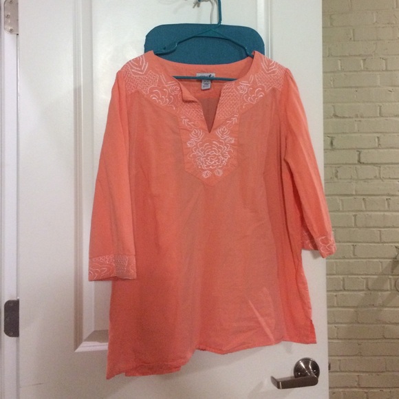 Caribbean Joe peach/coral colored shirt!