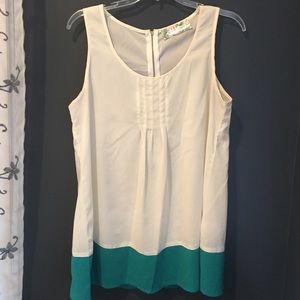 White and green Sleeveless blouse