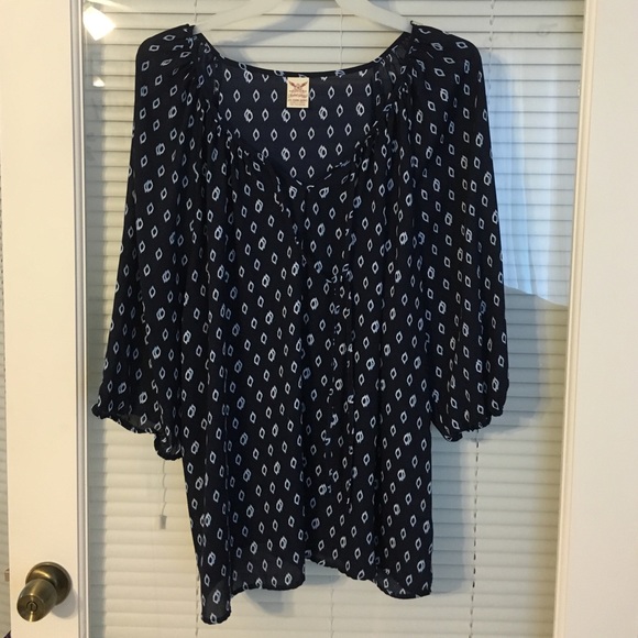 Faded glory navy blue blouse