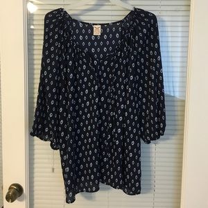 Faded glory navy blue blouse