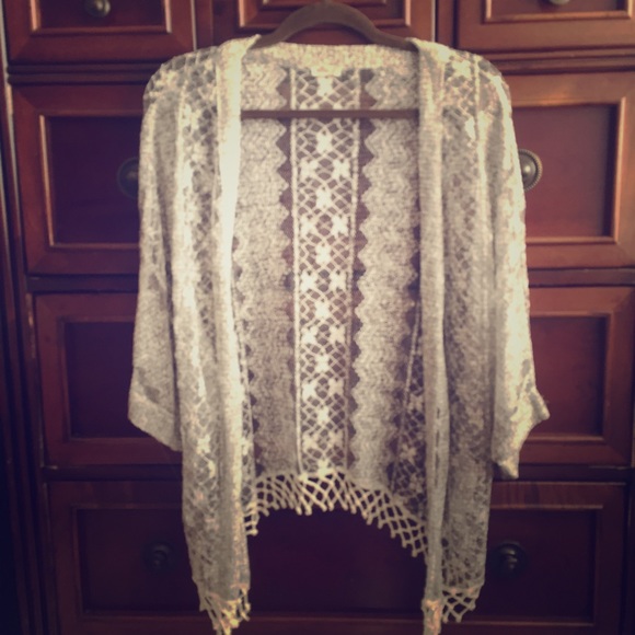 Hollister Light Grey Pattern Cardigan