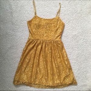 Mustard Lace Mini Dress