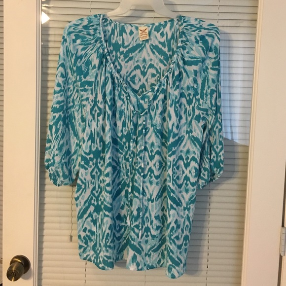 Blue and white blouse