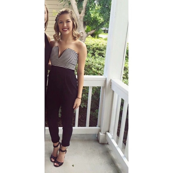 B&W Jumpsuit from Charlotte Russe