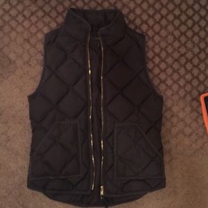 J.Crew Quilted Black Winter Vest