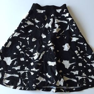 Banana Republic Black Floral Midi Skirt