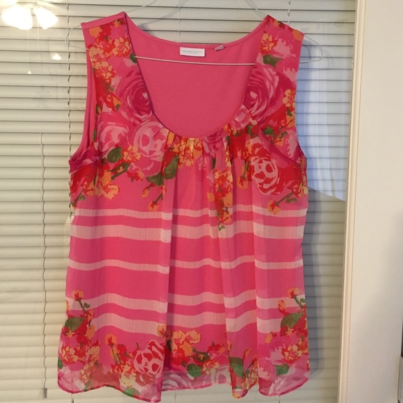 New York & Company floral and striped tank top