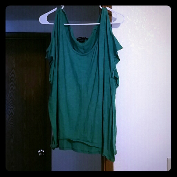 Torrid Green cold shoulder top