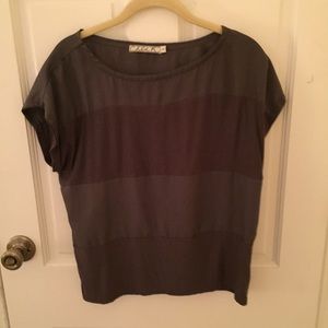 Chloe K. Short Sleeve Charcoal Grey Top