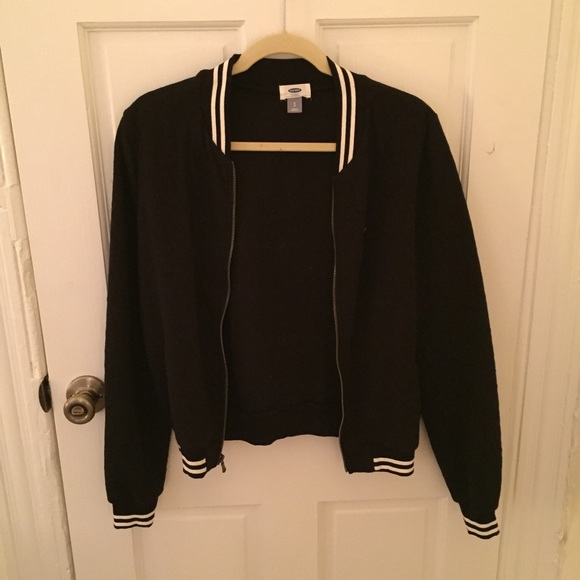 Black and White Quilted Bomber Jacket - NEW