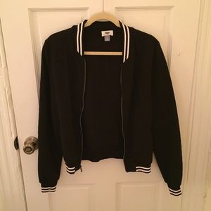 Black and White Quilted Bomber Jacket - NEW