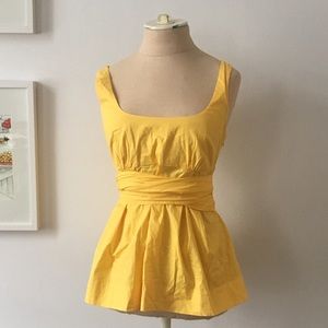 Anthro yellow wrap bow top