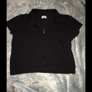 BLACK POLO CROP TOP