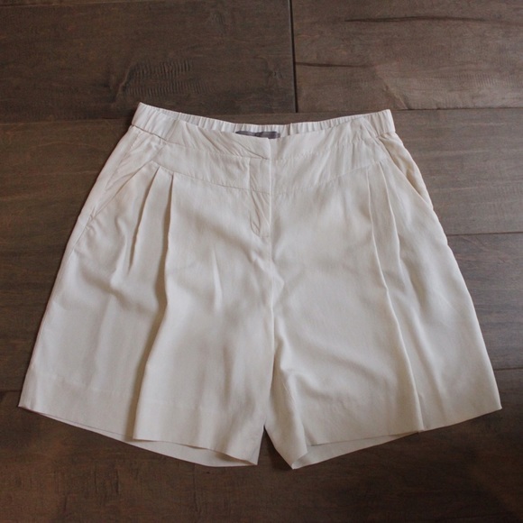 Halston Heritage pleated silk shorts