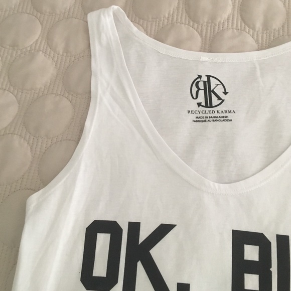 NWT Ok but first coffee white tank - Picture 2 of 4