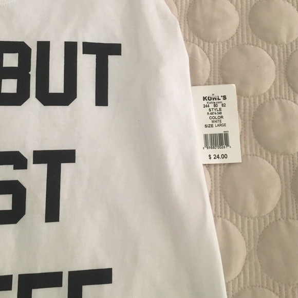 NWT Ok but first coffee white tank - Picture 3 of 4