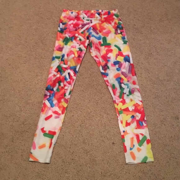 Sprinkle print leggings size Large in juniors