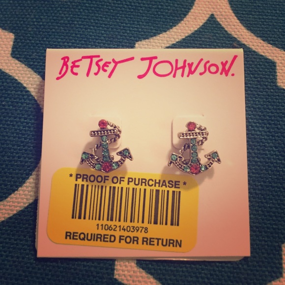Betsey Johnson anchor earrings