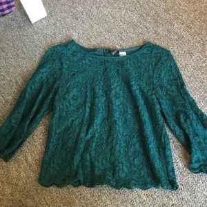 H&M Women's Lace Quarter Length Sleeve Top