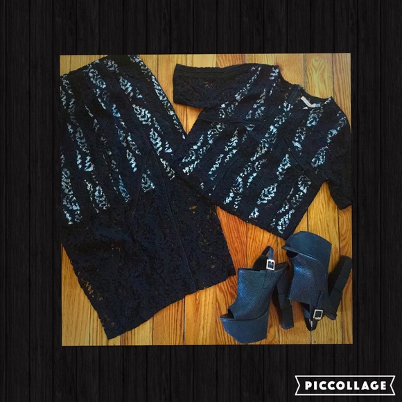 1 LEFT 5⭐️Black & White Two Piece Skirt/Top Set - Picture 2 of 4