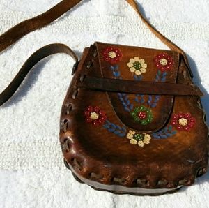 Tooled leather purse