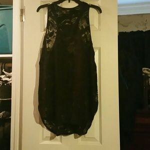 Black top, long and lacy