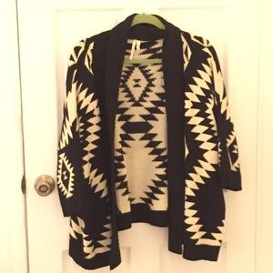 Black and White Tribal Sweater/Cardigan