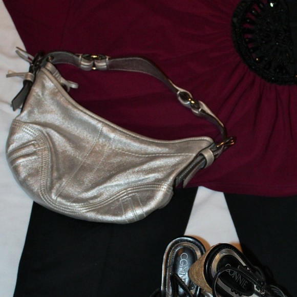 Authentic COACH MiniBag in Silver Leather