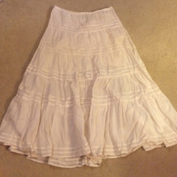 Long cream flow-y skirt