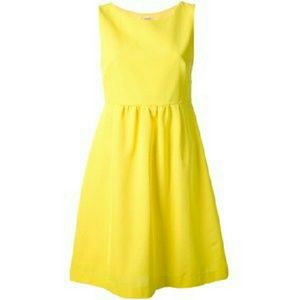 J. Crew Yellow Cotton Pique Dress