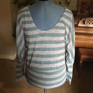 Shades of blue striped top