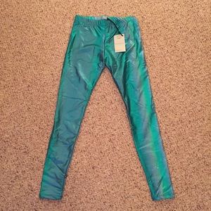 Metallic Blue Leggings - New with Tags!