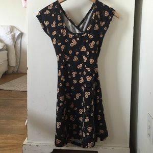 black brandy dress with cut out in the back
