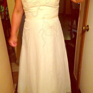 Off white/ecru wedding dress. David's Bridal
