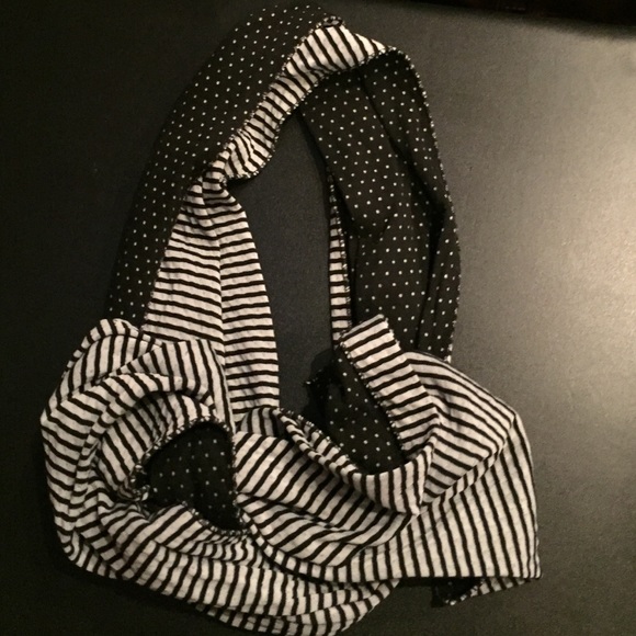 Reversible Black & White Scarf stripes polka dots